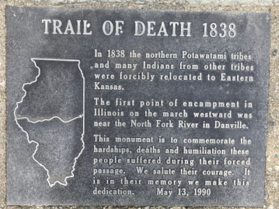 Historical marker in Ellsworth Park, Danville, Illinois