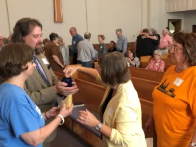 Communion at a Presbytery Meeting at the First Presbyterian Church of Taylorville, 
Illinois